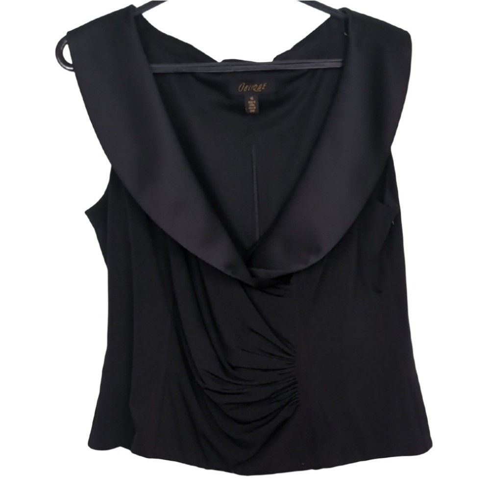 Vintage Oblique Women's Size 14 Black Scoop Neck Sleeveless Top Goth Rockabilly